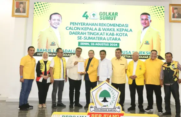 Partai Golkar Serahkan Rekomendasi B1-KWK kepada 17 Calon Kepala Daerah di Sumut