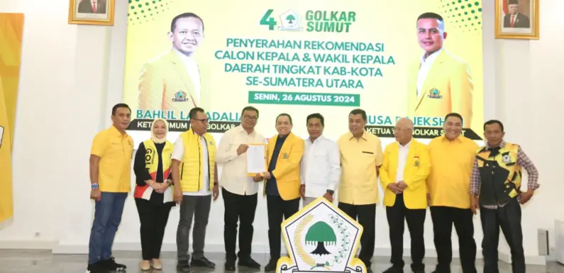 Partai Golkar Serahkan Rekomendasi B1-KWK kepada 17 Calon Kepala Daerah di Sumut